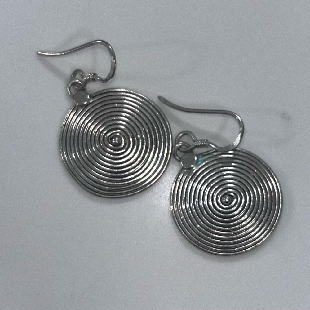 Silver Spiral Earrings